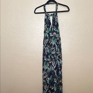 Tropical Halter Maxi Dress